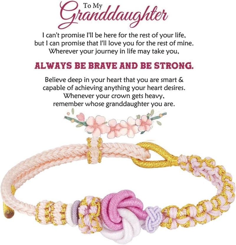 DivaGlamz To My Granddaughter-Infinity Forever Love Heart Bracelet, Natural Emperor Stone Double Layer Purple Beaded Woven Wrap Bracelets Adjustable Mind Peace Gift Jewelry - Image 1
